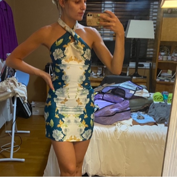 Floral Halter Mini Dress
